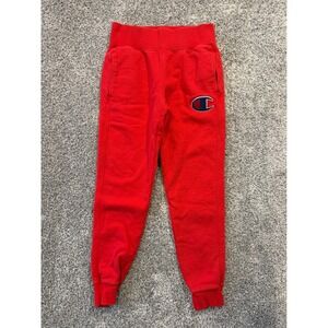 Champion Reverse Weave Joggers Sweatpants Mens Small Red Embroidered C Logo
